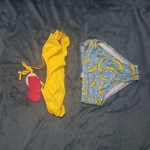 Children's Swimsuit Yellow Size 7 Girl's